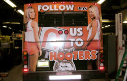 Hooters Bus Wrap